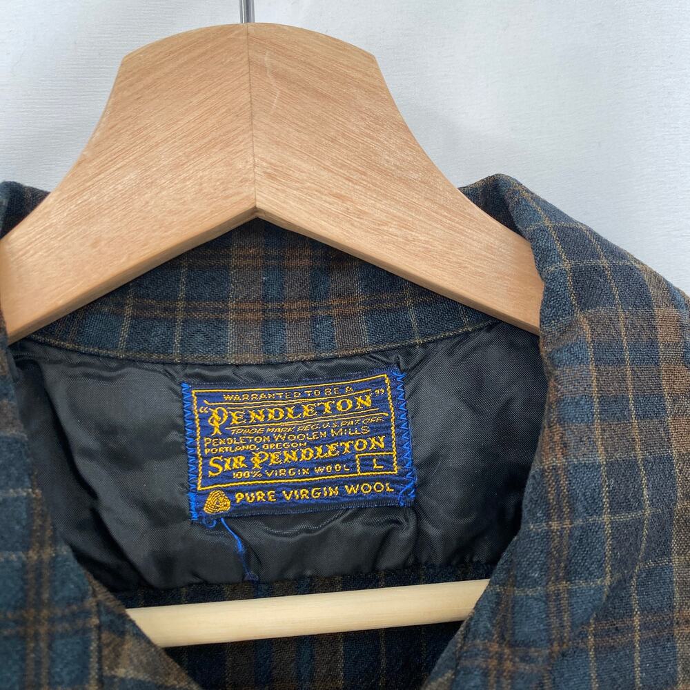 Pendleton vintage wool plaid button down flannel - image 3